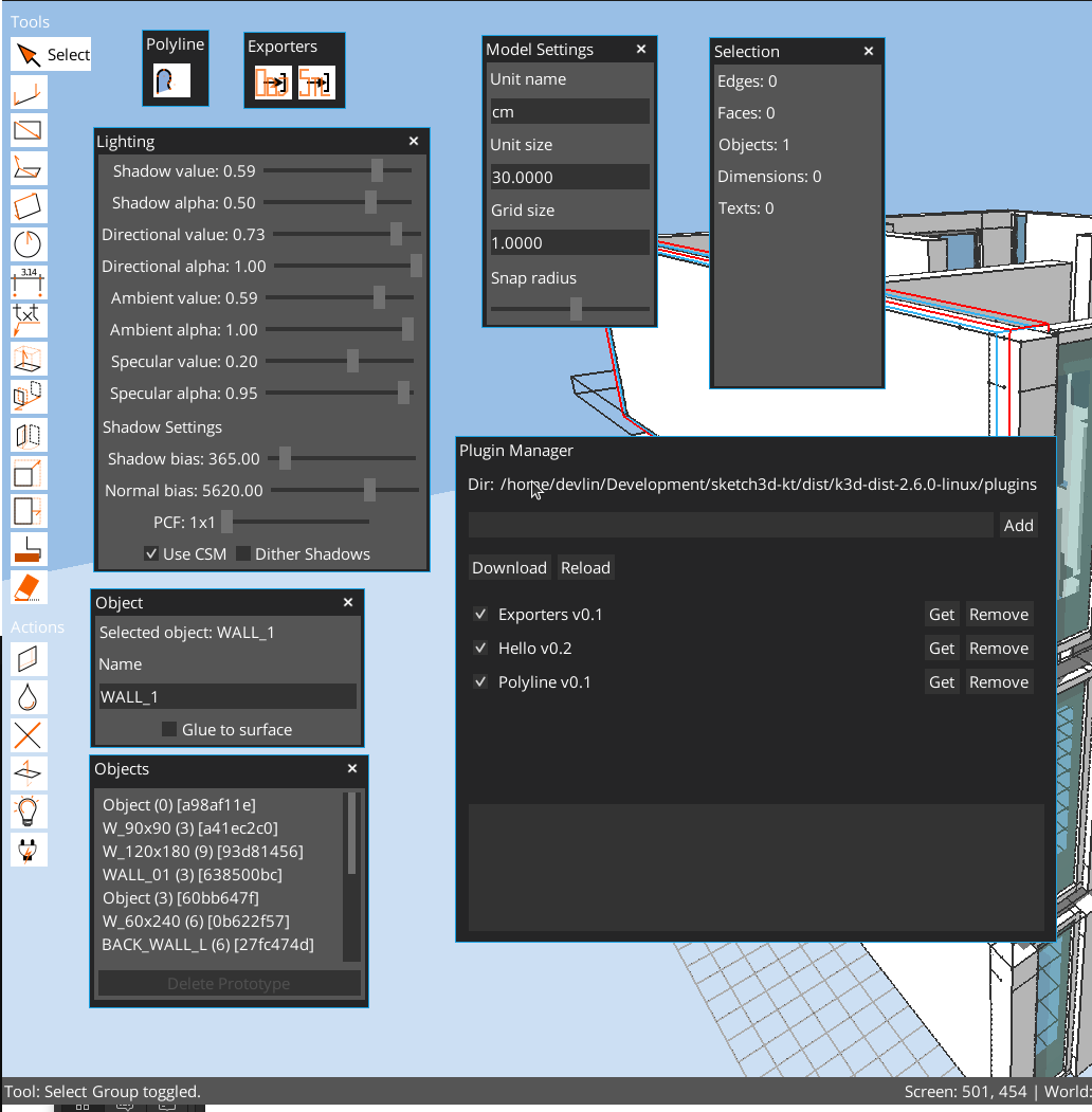 Screenshot placeholder: Objects + panels